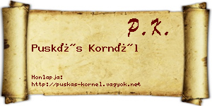 Puskás Kornél névjegykártya