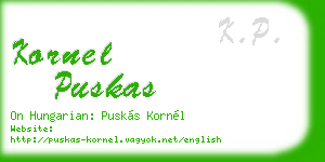 kornel puskas business card