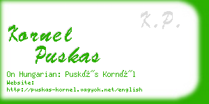 kornel puskas business card